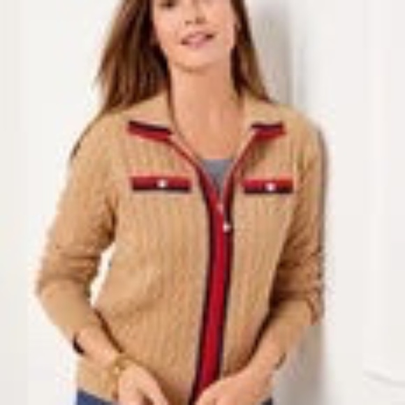 Talbots cable knit  zip cardigan sz 1x - Picture 1 of 1